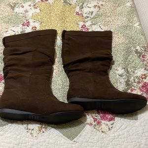 Suede boots-wide calf